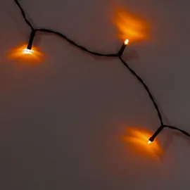 esotec Solar LED-Lichterkette 200 LEDs bernsteinfarben, 20m, winterfest 102569 - Schwarz