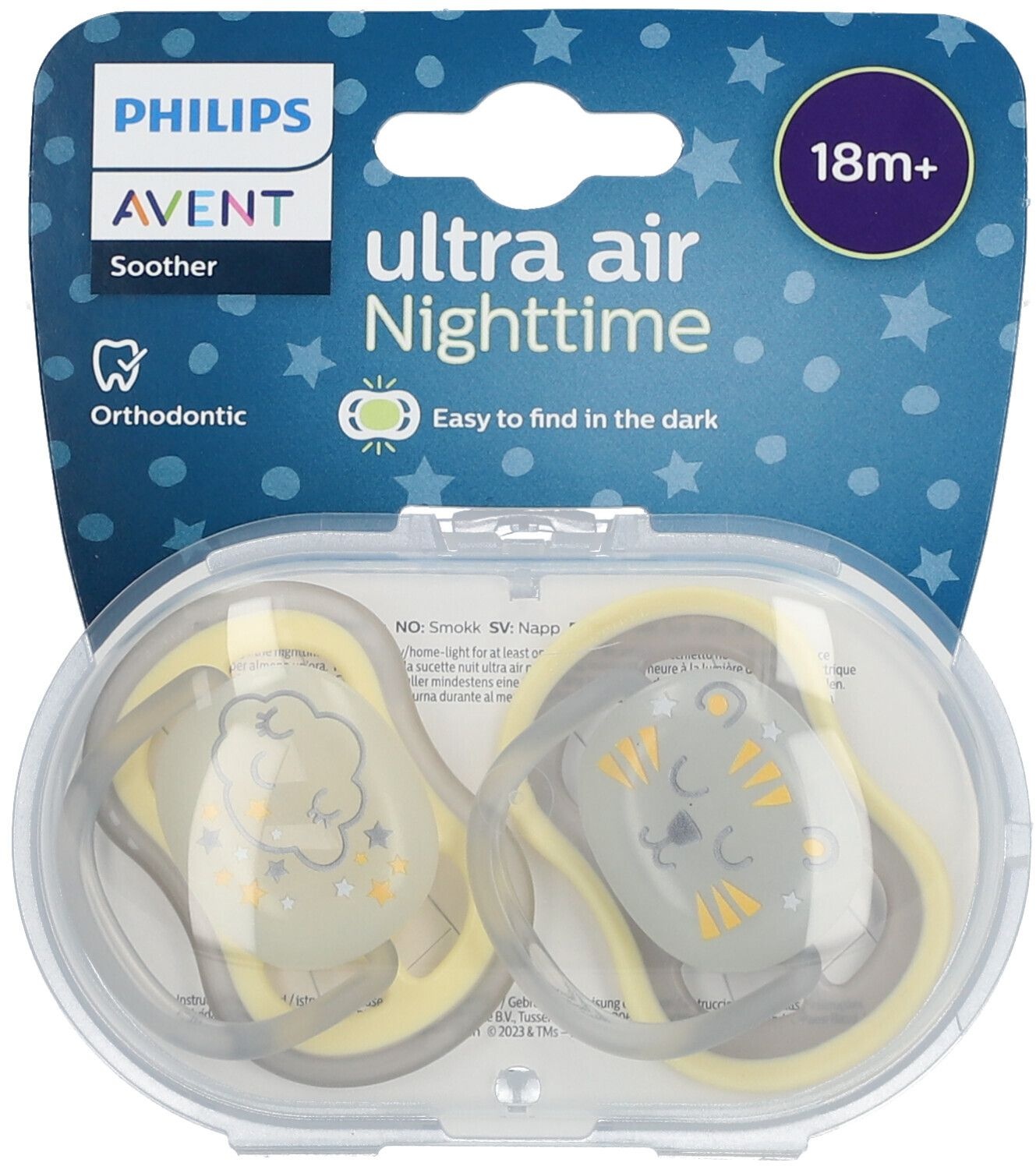 Philips Avent Ultra Air Night Schnuller 18+ Monate, Wolke/ Tiger
