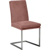 Freischwinger K+W KOMFORT & WOHNEN, rosa (oldrose 90, edelstahloptik), B:47cm H:96cm T:64cm, Stühle, Freischwinger, stabiles Hochkantrohr, Untergestell in Edelstahloptik oder schwarz