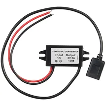 Revolt DCDC-Wandler: DC/DC-Spannungswandler für 12/24 V zu 5 V, 3 A, IP67, USB-A-Buchse