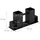Relaxdays Holzstapelhilfe Metall 34 x 10 x 16 cm Schwarz