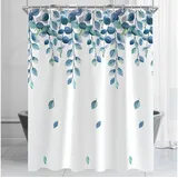 lerores Duschvorhang 180 x 200 cm grün Blätter