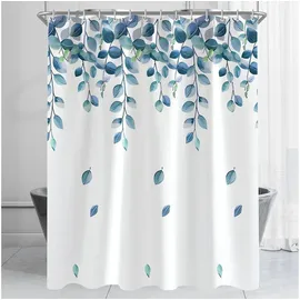 lerores Duschvorhang 180 x 200 cm grün Blätter