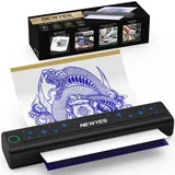 Tattoo-Stencildrucker, Kabelloser Tragbarer Thermodrucker mit Bluetooth inkl. 10 Blatt A4 Stencilpapier für Tätowierer & Einsteiger | Kompatibel mit Android, iOS, macOS und Windows