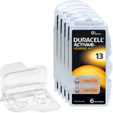 30 Duracell Activair Hörgerätebatterien PR48 Orange 13 + Box für 2 Zellen