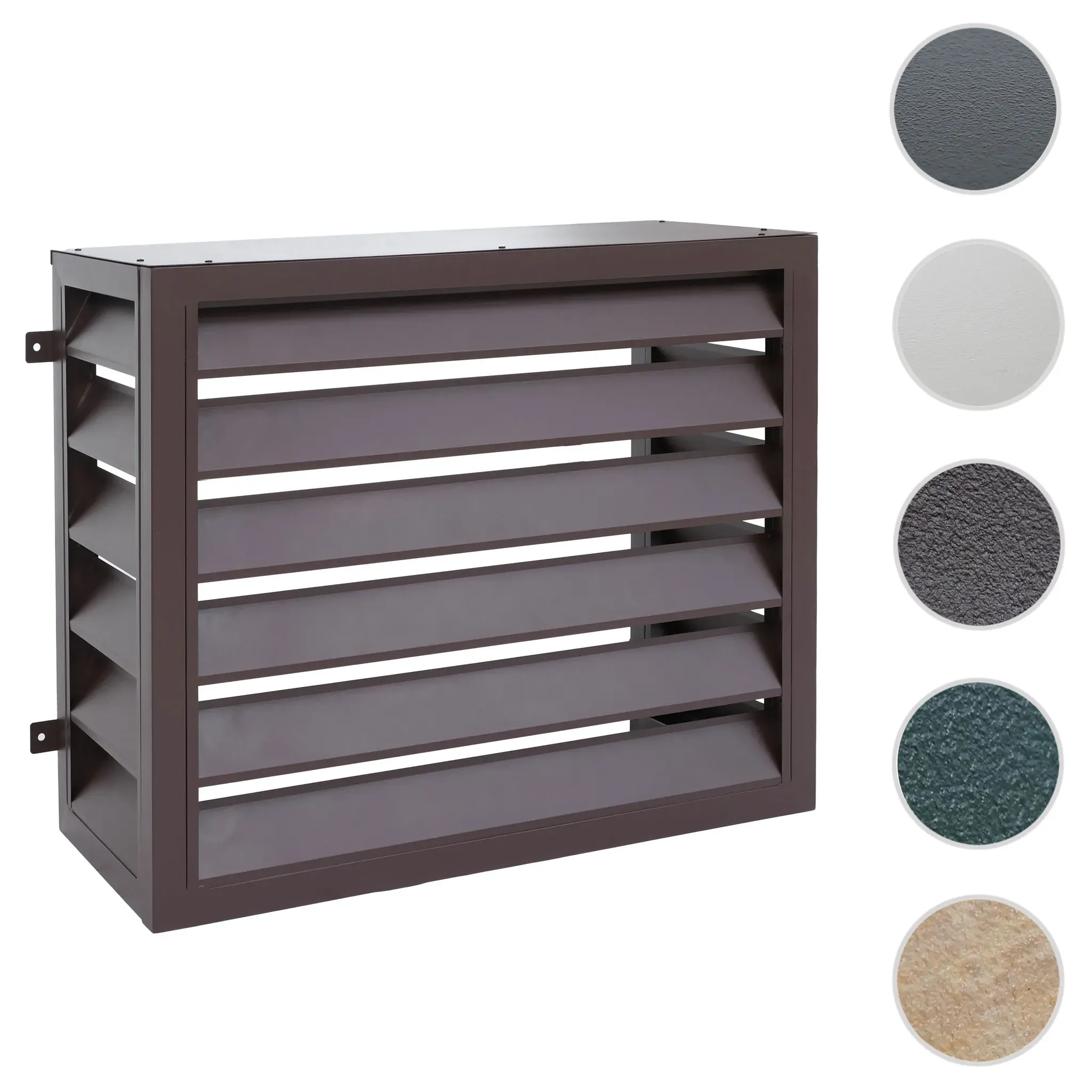 Verkleidung für Klimaanlage/Wärmetauscher HWC-O43, Abdeckung Schutzgitter, Metall 73x97x38cm ~ dunkelbraun