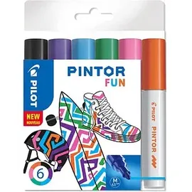 Pilot Pen PILOT PINTOR FUN Kreativmarker farbsortiert 4,0 - 12,0 mm, 6 St.