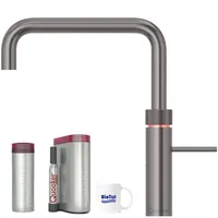 Quooker Fusion Square Gunmetal Wasserhahn PRO3 Reservoire & Sprudelwasser CUBE