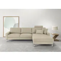 Candy 3C Candy Ecksofa »Lecce, wahlweise PUR-Schaumstoff oder Tonnentaschenfederkern«, Bett im 2,5-Sitzer, teilmotorische Schlaffunktion im Longchair, L-Form