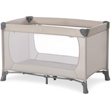 hauck Kinderreisebett Dream N Play ab Geburt bis 15 kg, Klein Zusammenklappbar inkl. Tragetasche und Faltboden, Liegefläche 120 x 60 cm, ohne Schlupf (Beige)