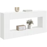 vidaXL Gestreift Konsolentisch 155 x 29 x 74 cm Weiß
