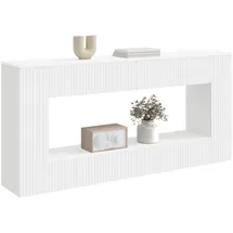 vidaXL Gestreift Konsolentisch 155 x 29 x 74 cm Weiß