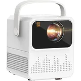 Tragbarer Mini Beamer 1080P-Decodierung, 600P Native, Android 9.0, 180 ANSI Lumen, 2.4G/5G WiFi & BT 5.0,Heimkino & Schlafzimmer - Weiß