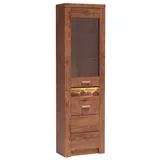 Beautysofa Eckvitrine Polis I-23 mit Glastür & Schrank, 3 Farben braun