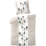 Traumschlaf Feinbiber Hirsche Beige 155 x 220 cm + 80 x 80 cm