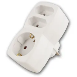 Steckdosenadapter - 2 x EURO Stecker + 1 Schuko - max 2,5A (575W)