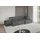 altdecor Ecksofa Cord mit Schlaffunktion 3-Sitzer Dunkelgrau