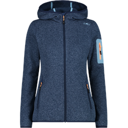 CMP Damen-Fleecejacke Knit-Tech in melierter Optik mit Kapuze, Gr. 36