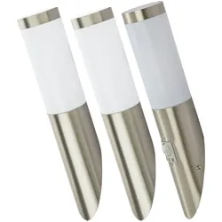 3er Set LED Außen Wand Lampen Bewegungsmelder Terrassen Leuchten Edelstahl Fassaden Beleuchtung