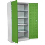 STIER Werkstattschrank 1940 x 1000 x 600 mm Hellgrau Grün