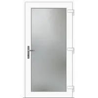 Kunststoff Nebeneingangstür Ganzglas "EMILY-Q" 60 mm Weiß RAL 9016 beidseitig außen öffnend DIN rechts