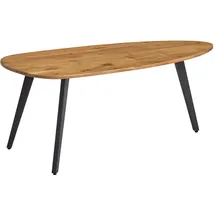 FineBuy Couchtisch oval Braun Akazie 110 x 45 cm