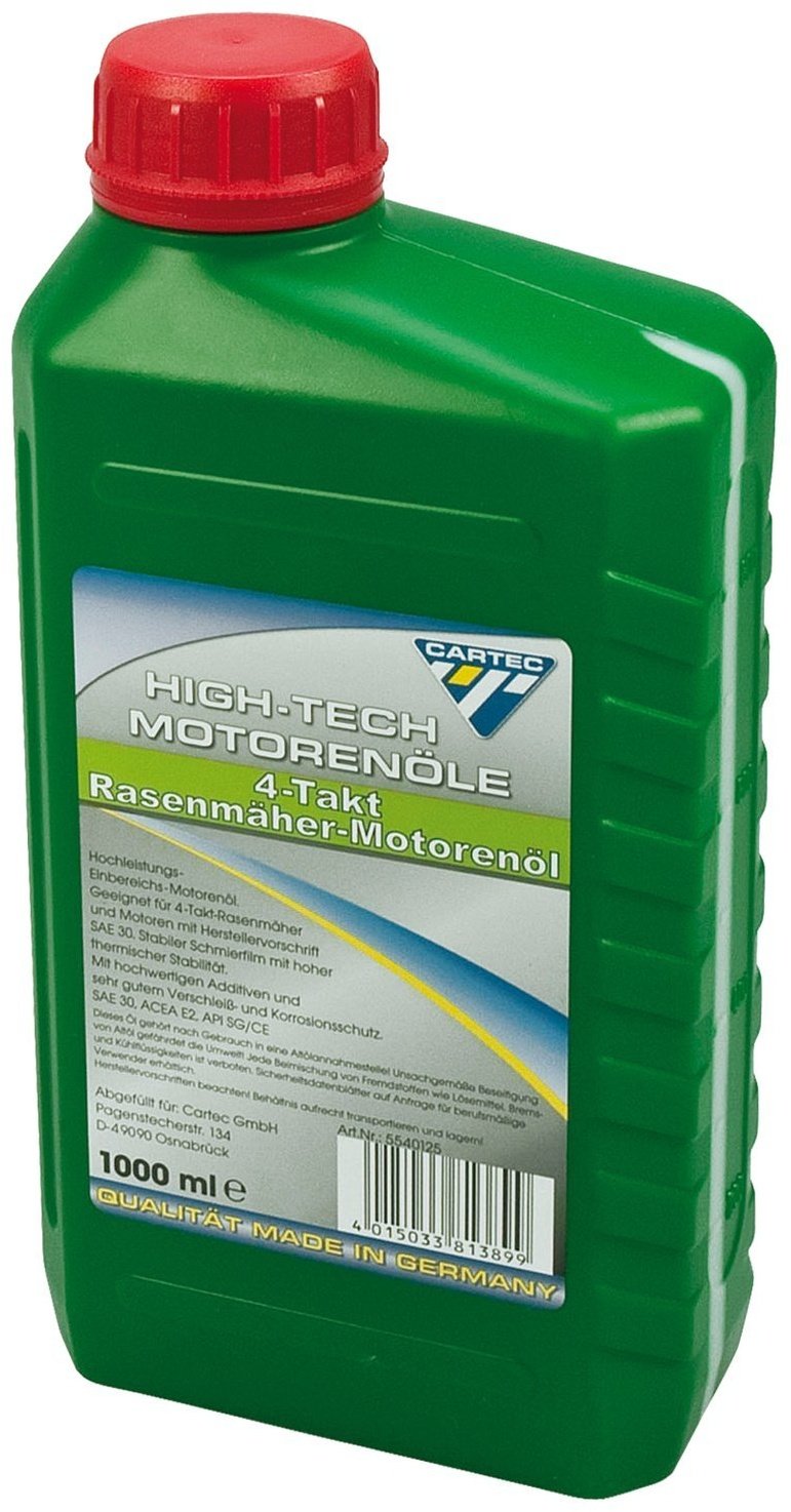 Cartec 4-Takt SAE 30 Rasenmäher Motorenöl 1 Liter