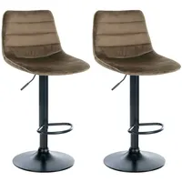 CLP 2er Set Barhocker Lex Samt braun