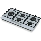 Klarstein Ignito Chef Edition Gaskochfeld | 5 Brenner | elektr. Zündung | Wok | für Flüssig- oder Erdgas Weiß