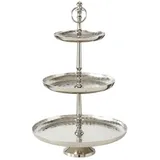 Boltze Etagère Detroit drei Etagen, Dekoration Servieren Anrichten von Speisen, liebevolle Details, aus Aluminium, Höhe ca. 48 cm) 7066100