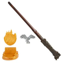 Spin Master - Wizarding World Harry Potter - Authentischer Harry Potter Zauberstab aus Kunststoff mit Hogwarts-Halterung