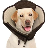 AOFITEE Halskrause Hund, Weich Hundekragen Leckschutz Nach Op, Verstellbarer Leckschutz Hund Schutzkragen für Große Hunde, Einstellbar Hundekragen Vorbeugung von Biss- und Leckwunden (Braun,L)