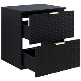 Badplaats Waschbeckenunterschrank Borneo 2 Schubladen 60 x 63 x 49 cm Matt Schwarz