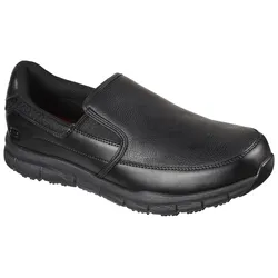 Berufsschuh SKECHERS "NAMPA-GROTON" Gr. 45, schwarz, 45, Lederimitat, Schuhe, Slipper für Gastronomie, Pflege, Krankenhaus mit Strecheinsätzen