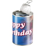 InFactory Dosen verpacken Geschenk: Geschenkdose Happy Birthday: Originelle Präsent-Verpackung (Geld in Dosen Verschenken, Geschenkedose, als Geschenkverpackung)