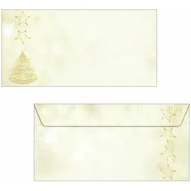 Sigel DU083 Briefumschläge Weihnachten "Graceful Christmas" DIN lang, 50 Stück, ohne Fenster