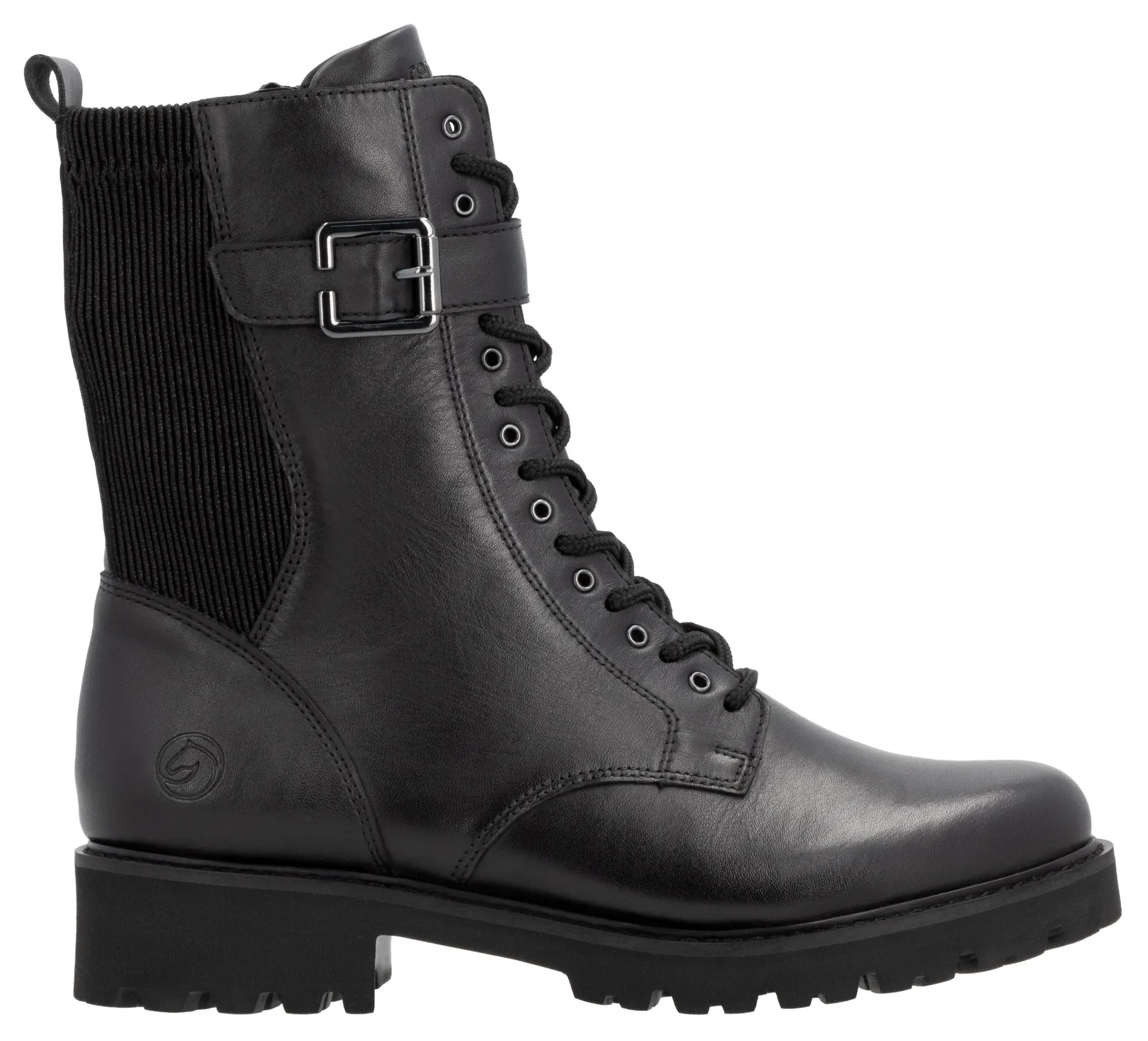 Schnürstiefelette, Blockabsatz, Schnürboots mit Zierschnalle, Gr. 45, schwarz, , 26176938-45