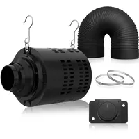 Everkeen Growbox Komplettset, Aktivkohlefilter Grow Ventilator Set 2-in-1 Abluft Rohrventilator 100mm Aktivkohlefilter Grow Lüfter Set mit Drehzahlregler Belüftungssystem für Growbox, Growzelt