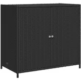 vidaXL Gartenschrank Schwarz 83x45x76 cm Poly Rattan