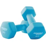 Miweba Sports Kurzhantel Gymnastikhanteln NKH100 - 9 Gewichtsklassen, (Set, Hanteln, Kurzhanteln, Gymnastikhanteln, Hantelset), Aerobic Hantel Set Kurzhantel Fitnesshanteln Gewichte bunt 2 x 4,0 kg
