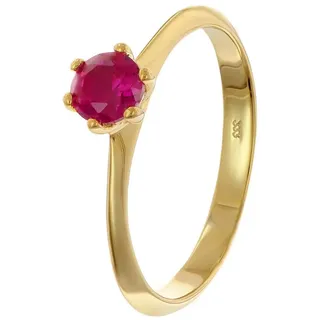 trendor Solitärring Gold 333/8K mit synthetischem Rubin Ø 4,5 mm rot 54