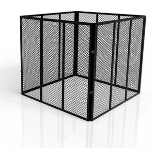 Juskys Komposter 800 L, aus Stahl, witterungsbeständig, mit Belüftung & Stecksystem – Schwarz