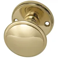 Marchesi Türknopf Flachform auf Rosette, Messing poliert