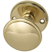 Marchesi Türknopf Flachform auf Rosette, Messing poliert