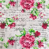 JMORCO Leinenstoff 70x45CM Vintage bedruckter Leinen-Baumwollstoff for DIY-Kleidung, Nähen, Basteln, Sofakissen, Vorhang, Tischdecke, Textildekormaterial(Flower)