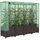 vidaXL Hochbeet mit Gewächshaus-Aufsatz Rattan-Optik Braun 160 x 138 x 40 cm