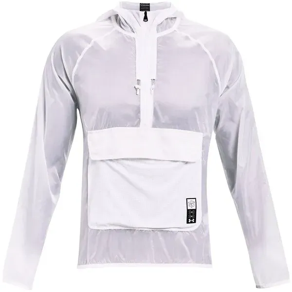 Herren Jacke Under Armour  Run Anywhere Storm Anorak-WHT L - Weiß