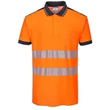 PORTWEST PW3 Warnschutz-Poloshirt, Größe: XXXL, Farbe: Orange/Schwarz, T180OBRXXXL