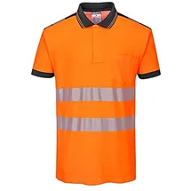 PORTWEST PW3 Warnschutz-Poloshirt, Größe: XXXL, Farbe: Orange/Schwarz, T180OBRXXXL