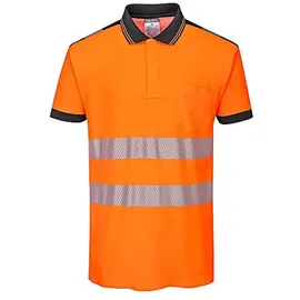 PORTWEST PW3 Warnschutz-Poloshirt, Größe: XXXL, Farbe: Orange/Schwarz, T180OBRXXXL